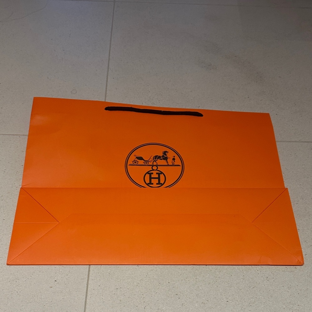 Orange paper Shopping Bag